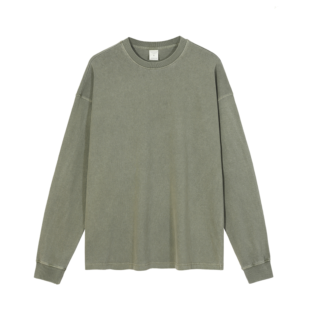 Streetwear Oversized Vintage Wahsed Long Sleeve Tee - Print On Demand-24