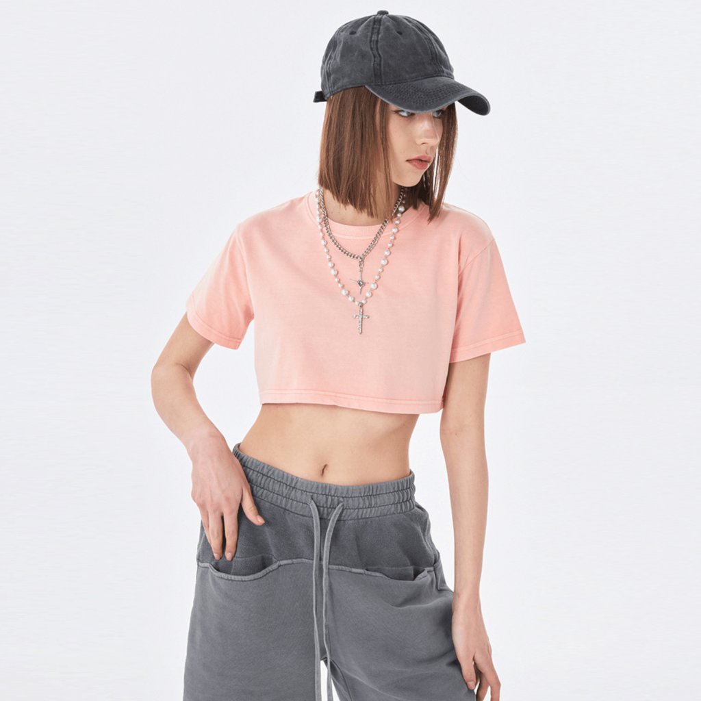 Streetwear Women's Washed Crop Top-4