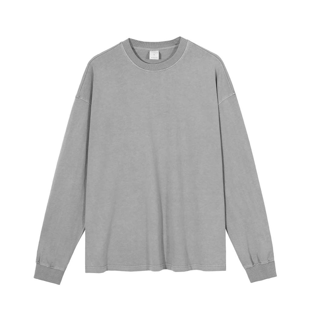 Streetwear Oversized Vintage Wahsed Long Sleeve Tee - Print On Demand-16