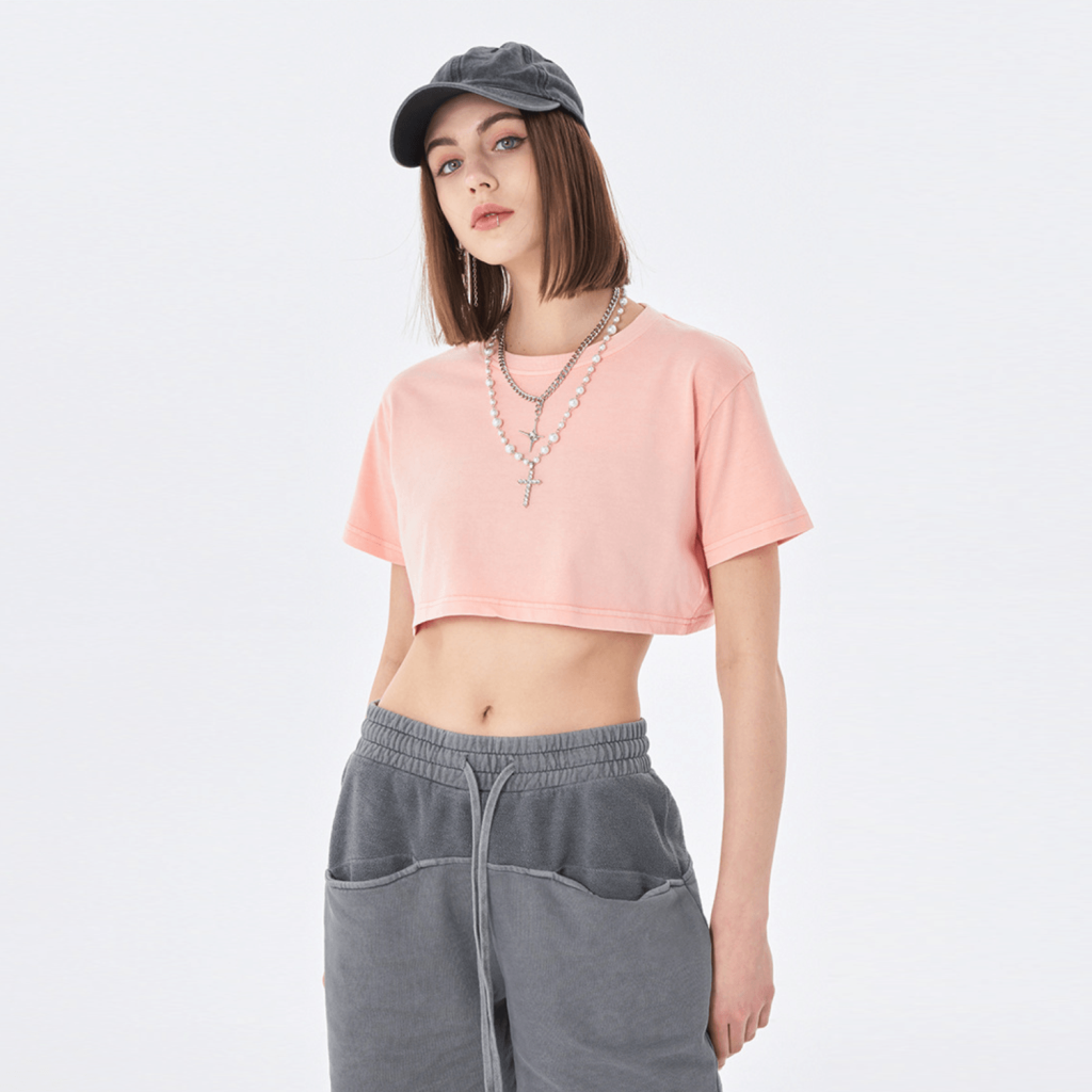 Streetwear Women's Washed Crop Top-3