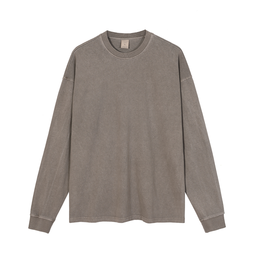 Streetwear Oversized Vintage Wahsed Long Sleeve Tee - Print On Demand-26