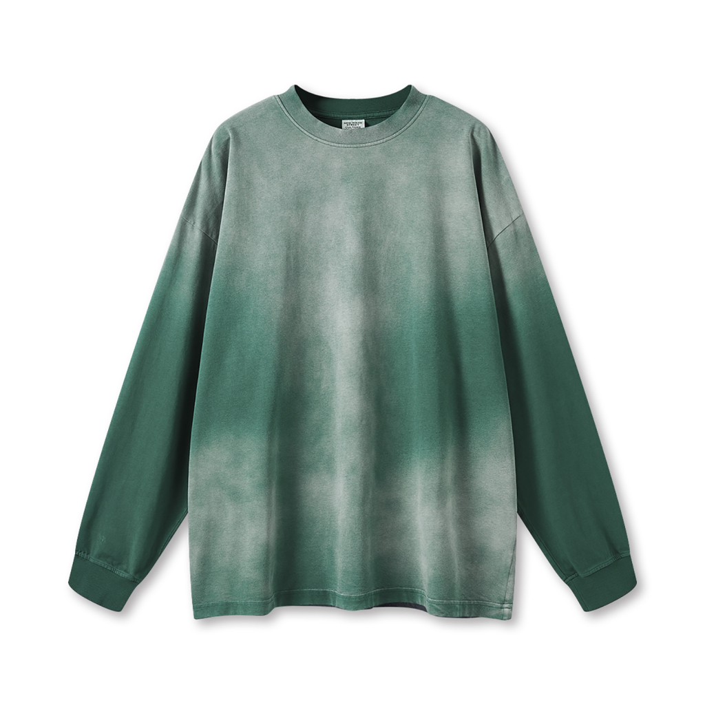 Streetwear Unisex Gradient Washed Effect Long Sleeve Tee - Print On Demand | HugePOD-10