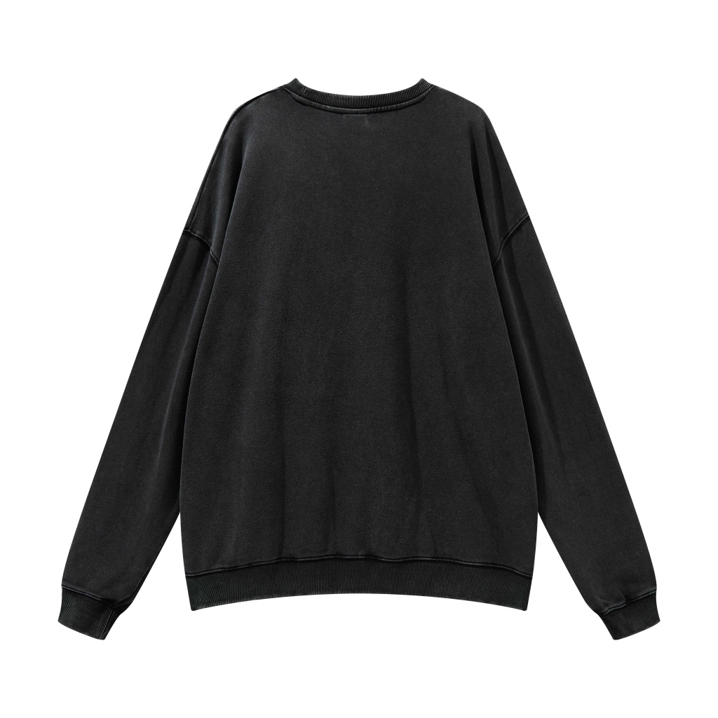 Custom Streetwear Unisex Split Hem Washed Pullover - Print On Demand | HugePOD-14