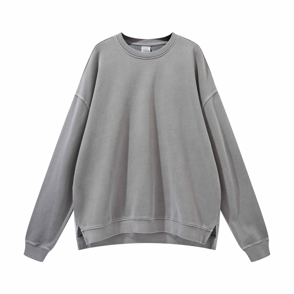 Custom Streetwear Unisex Split Hem Washed Pullover - Print On Demand | HugePOD-5