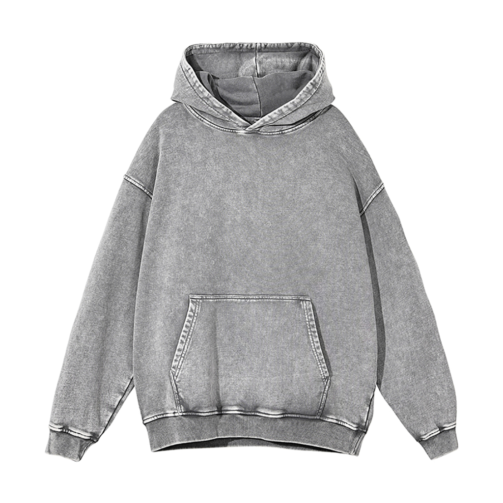 Oversized Snow Wash Hoodie - Print On Demand | HugePOD-12