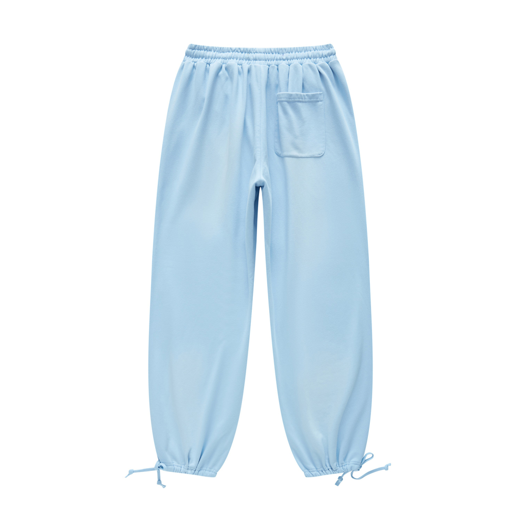 (Sky Blue&Rose Pink)Streetwear Unisex Heavyweight 445G Ombre Washed Drawstring Waist Fleece Joggers-7
