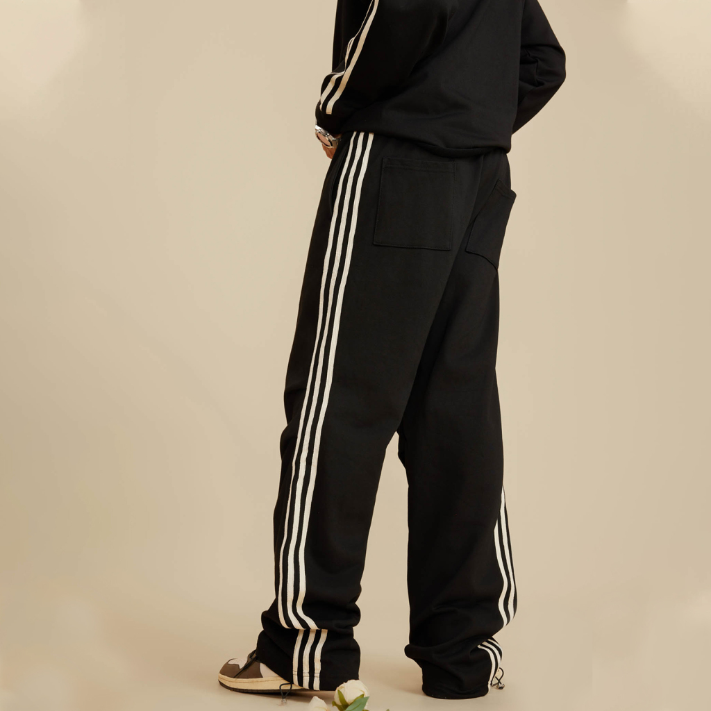 Streetwear Heavyweight Vintage Contrast Wide-Legged Pants-7