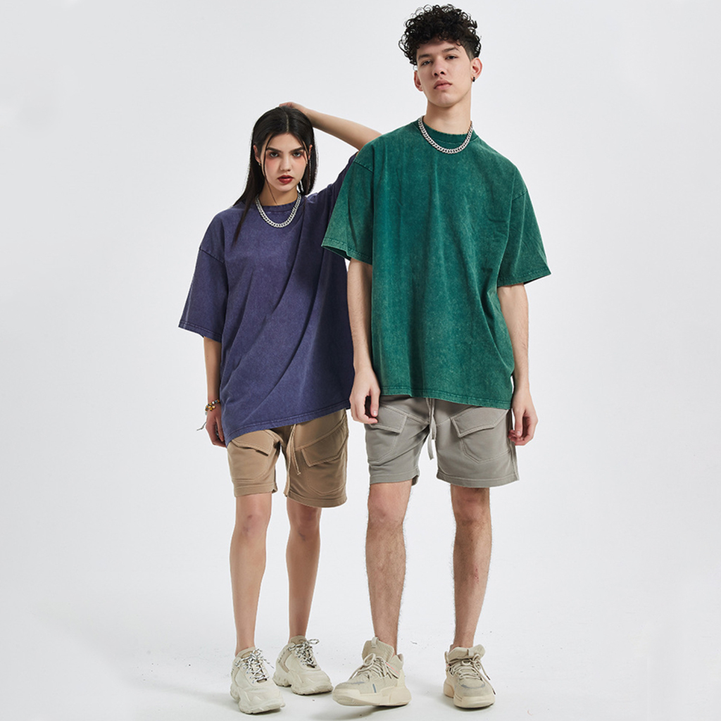 Streetwear Unisex Oversized Snow Wash T-Shirt - Print On Demand | HugePOD-3