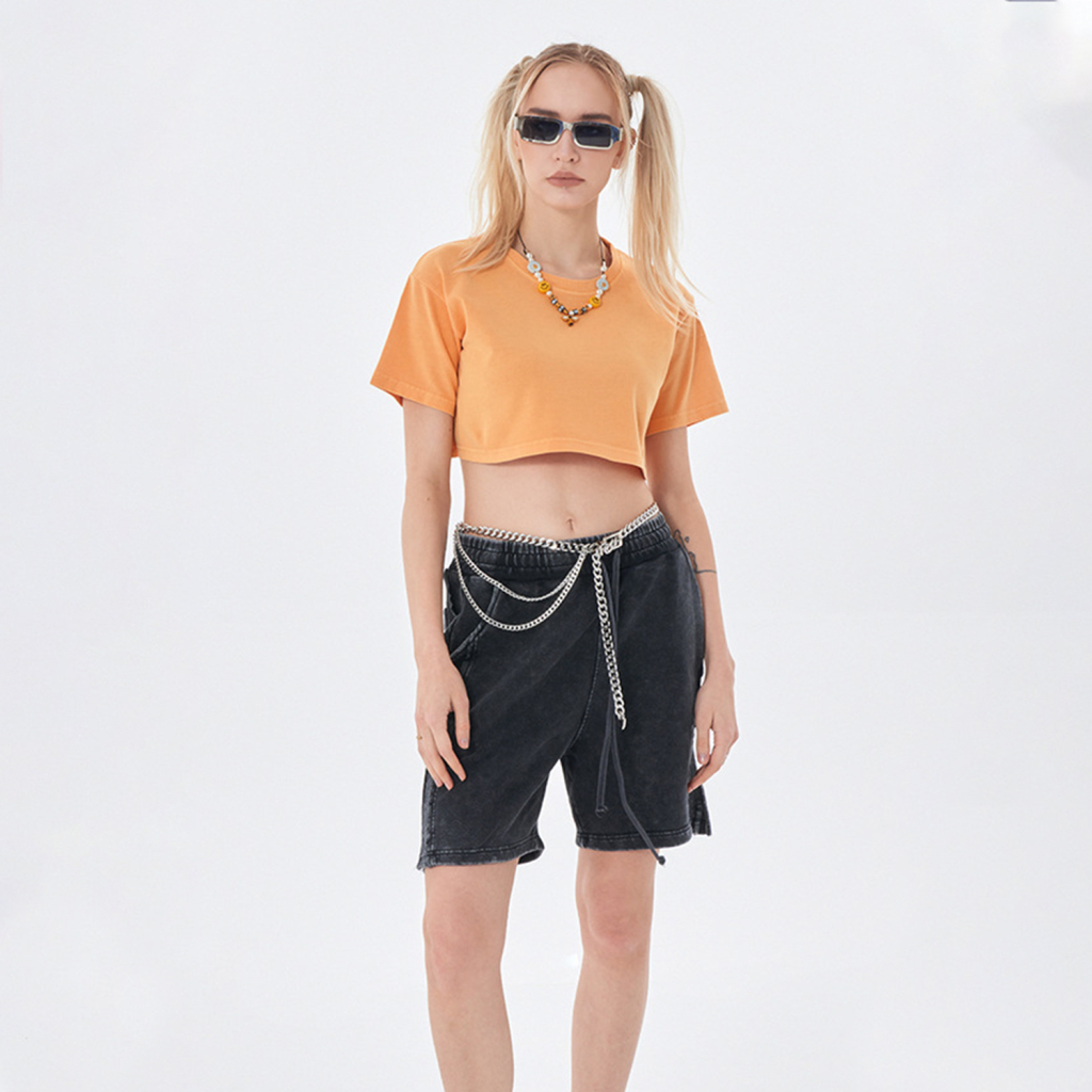 Streetwear Women's Washed Crop Top-7