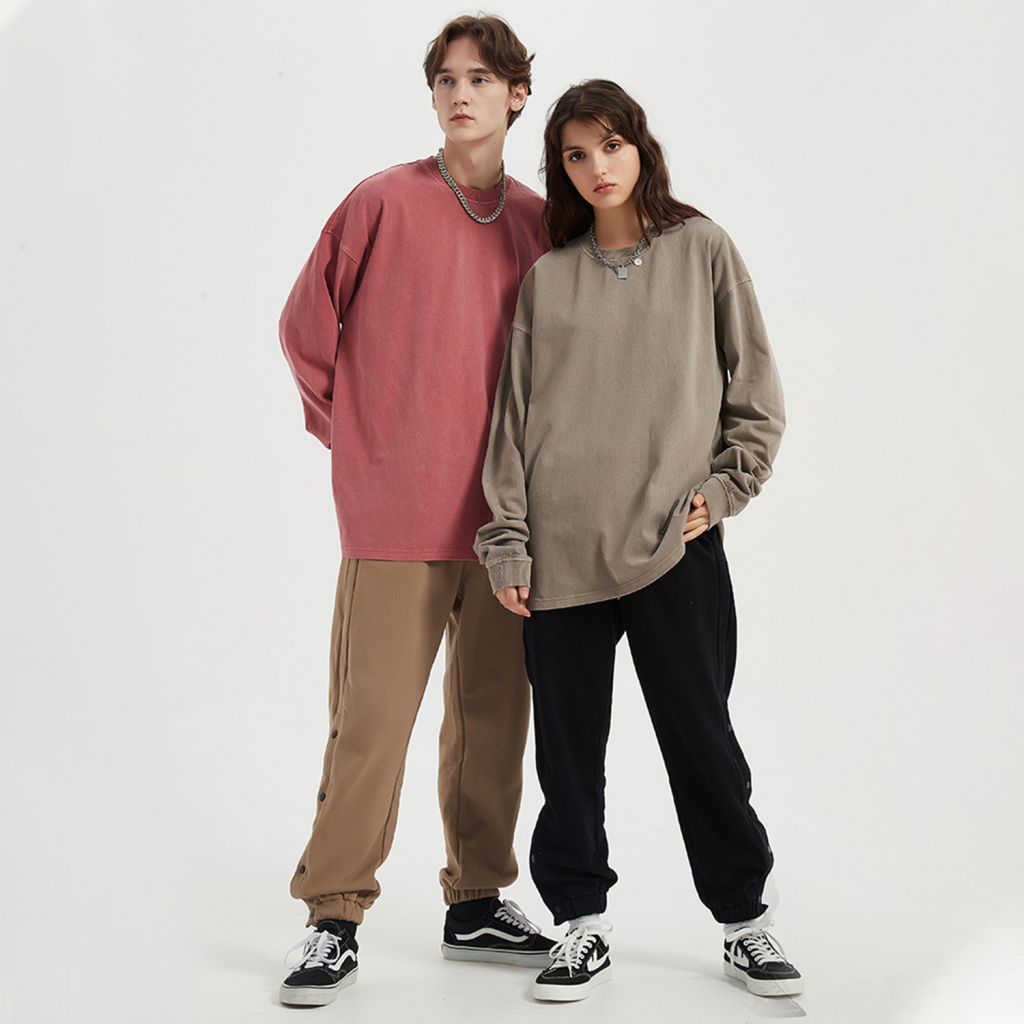Streetwear Oversized Vintage Wahsed Long Sleeve Tee - Print On Demand-6
