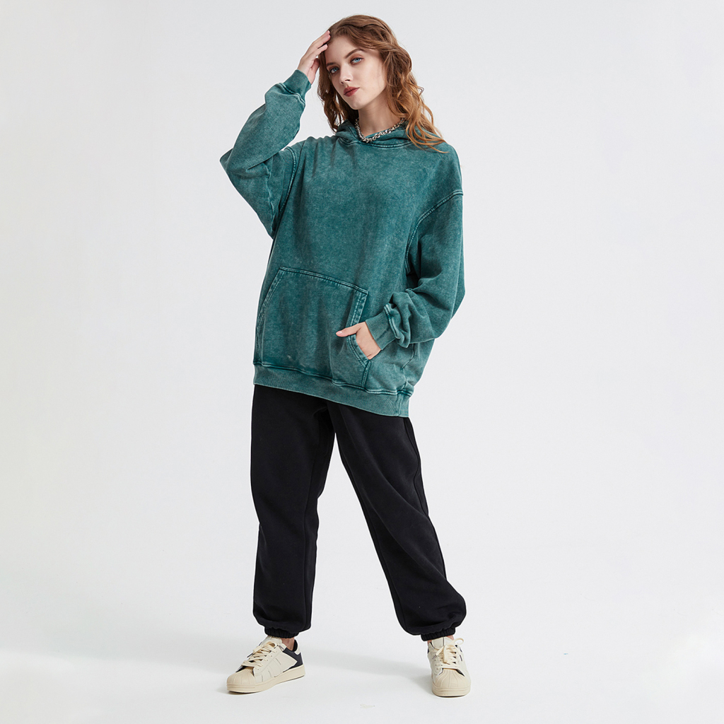 Oversized Snow Wash Hoodie - Print On Demand | HugePOD-9