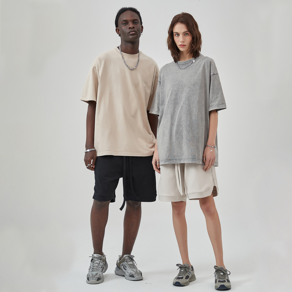 Streetwear Unisex Oversized Snow Wash T-Shirt - Print On Demand | HugePOD-5