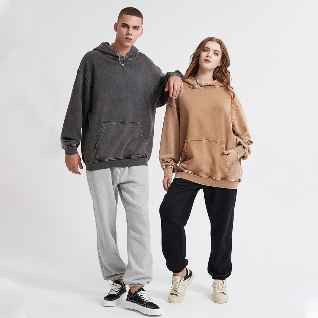 Oversized Snow Wash Hoodie - Print On Demand | HugePOD-4