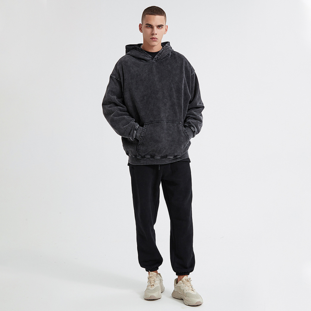 Oversized Snow Wash Hoodie - Print On Demand | HugePOD-11