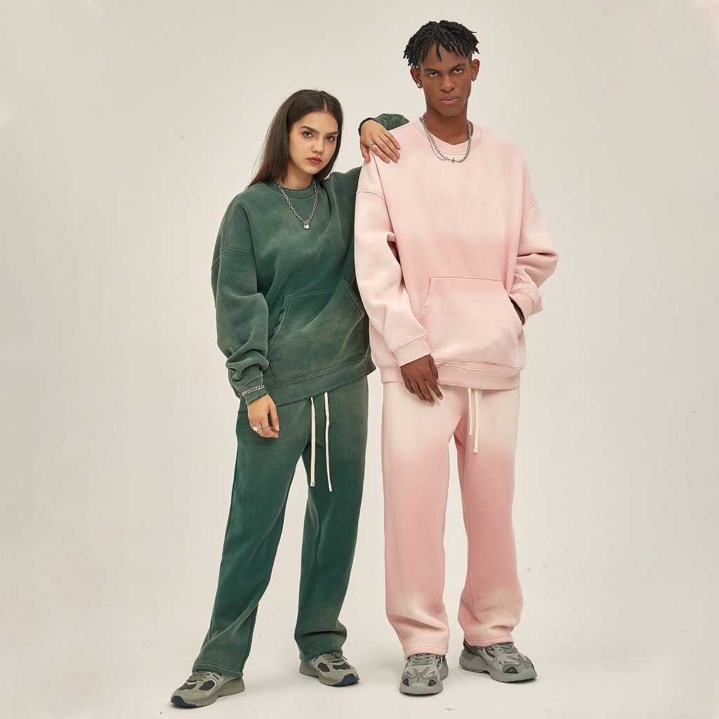 Streetwear Colored Gradient Washed Effect Pullover - Print On Demand-4