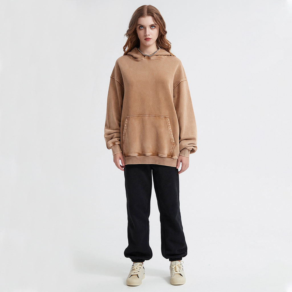 Oversized Snow Wash Hoodie - Print On Demand | HugePOD-5