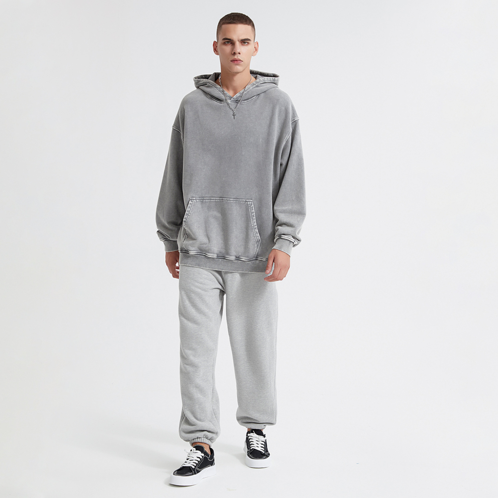Oversized Snow Wash Hoodie - Print On Demand | HugePOD-6