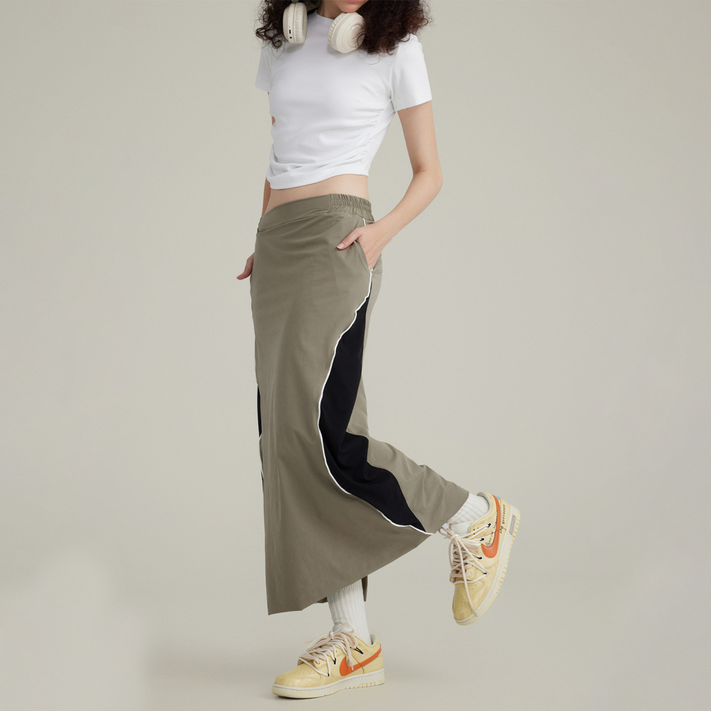 Streetwear Women's Colorblock Maxi Dress - Print On Demand-5