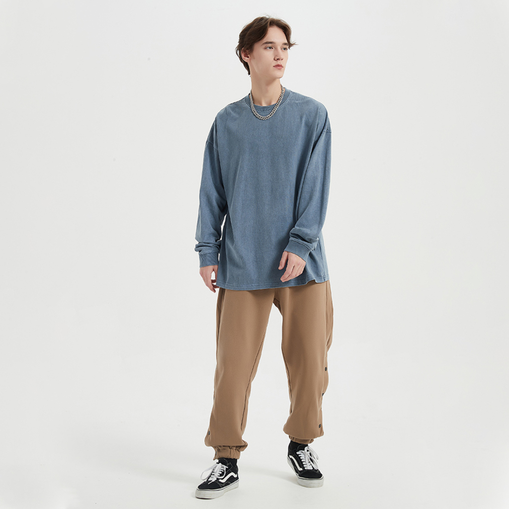Streetwear Oversized Vintage Wahsed Long Sleeve Tee - Print On Demand-11