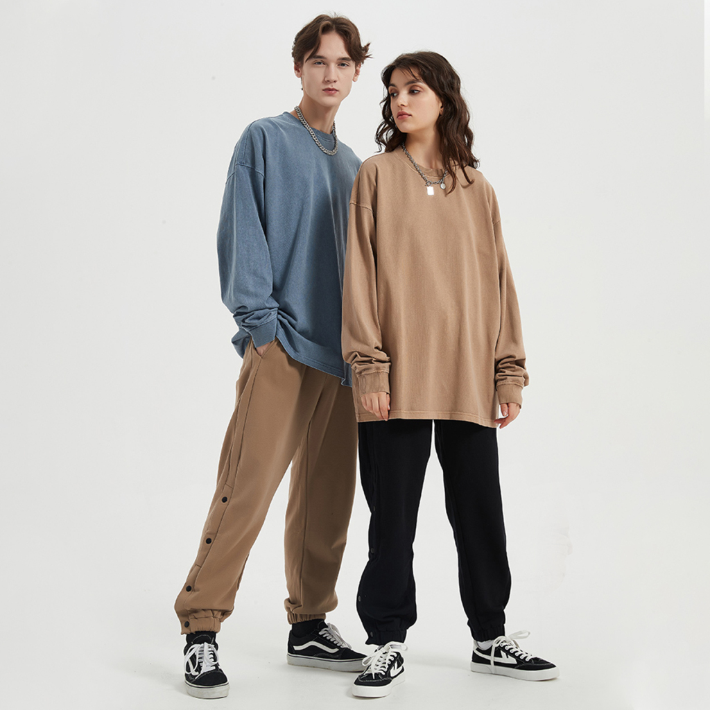 Streetwear Oversized Vintage Wahsed Long Sleeve Tee - Print On Demand-5