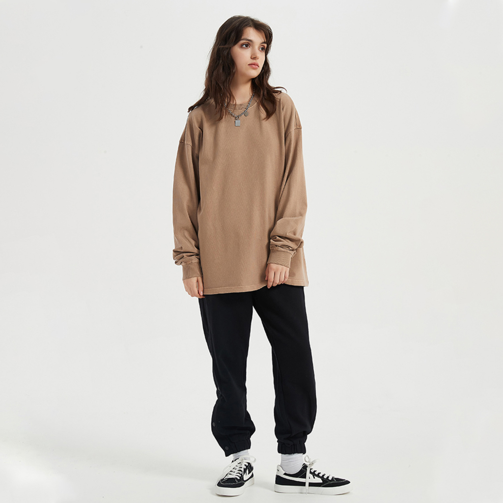 Streetwear Oversized Vintage Wahsed Long Sleeve Tee - Print On Demand-10