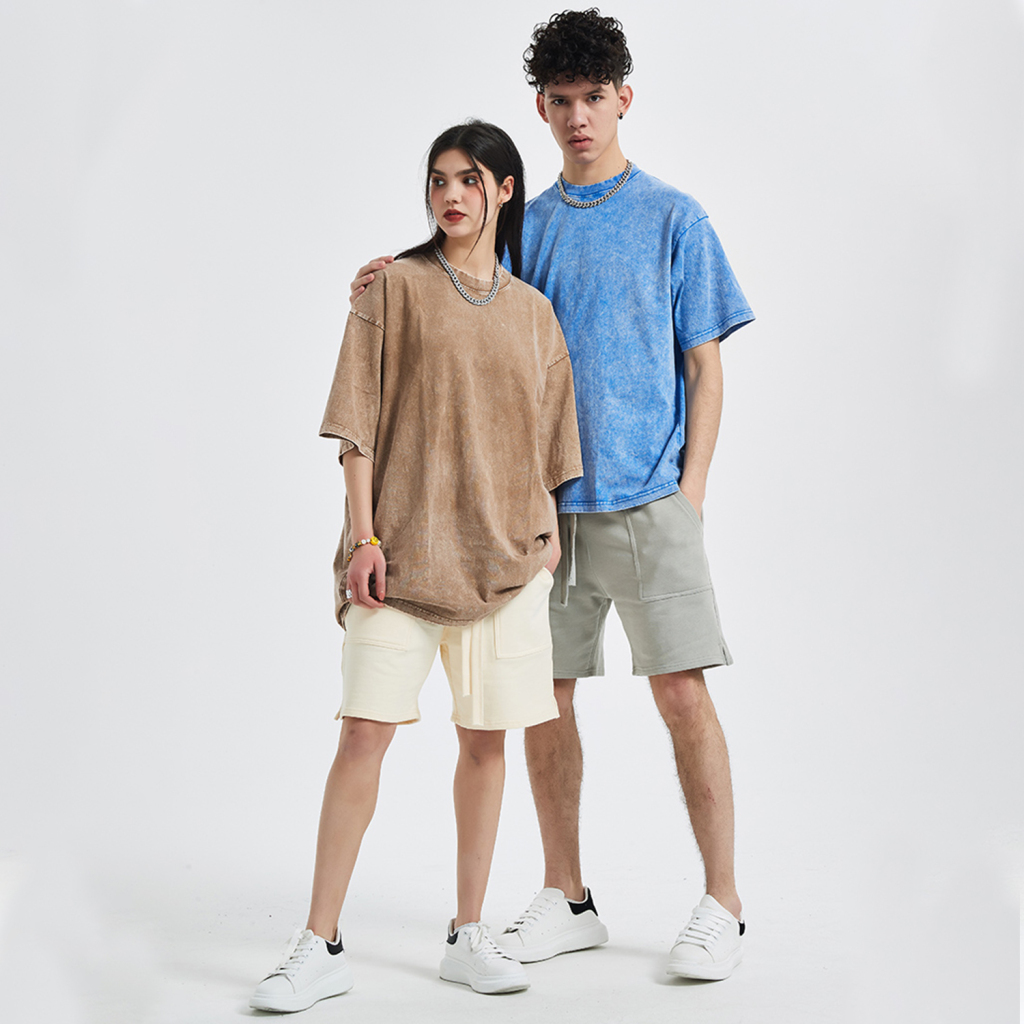 Streetwear Unisex Oversized Snow Wash T-Shirt - Print On Demand | HugePOD-6