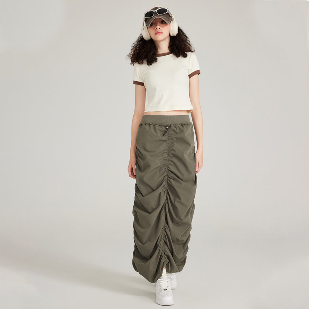 Streetwear Pleated Quick-drying Maxi Dress - Print On Demand-4