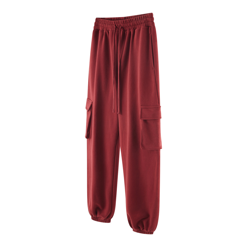 Streetwear Drawstring Waist Fleece Joggers | Dropshipping-16