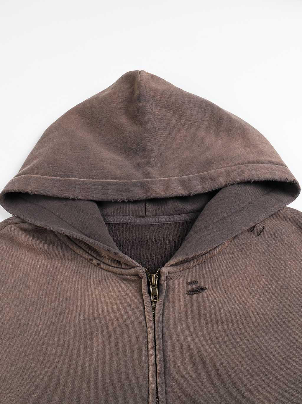 Hand-Frayed Sunfade Zip Hoodie – Vintage Streetwear | Tapstitch-13