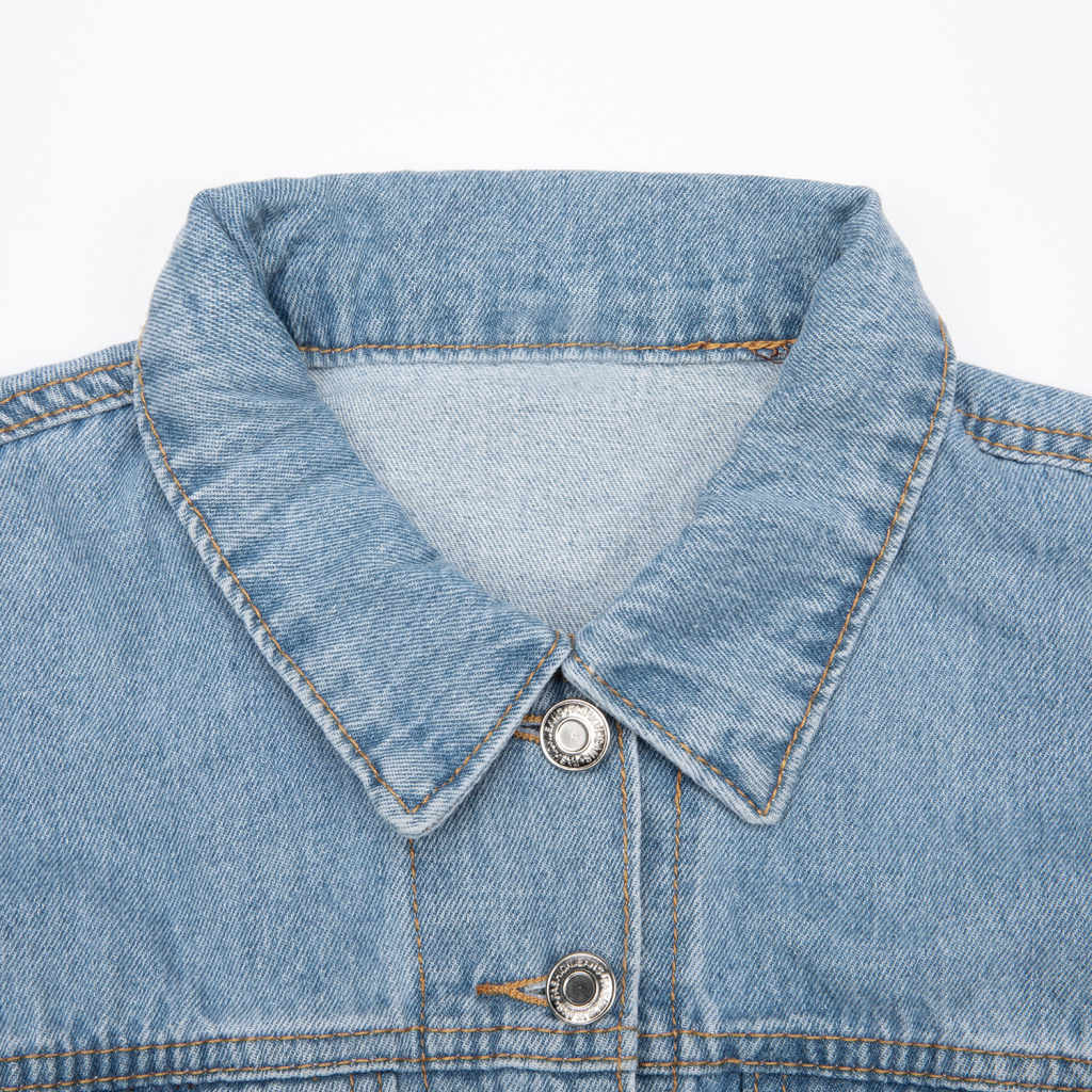 Custom Streetwear Women's Crop Raw Hem Denim Jacket - Print On Demand | HugePOD-6