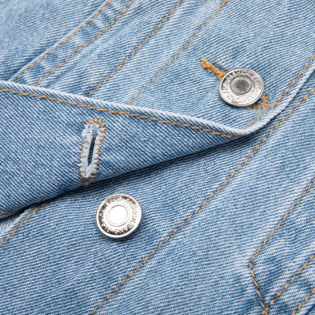 Custom Streetwear Women's Crop Raw Hem Denim Jacket - Print On Demand | HugePOD-9