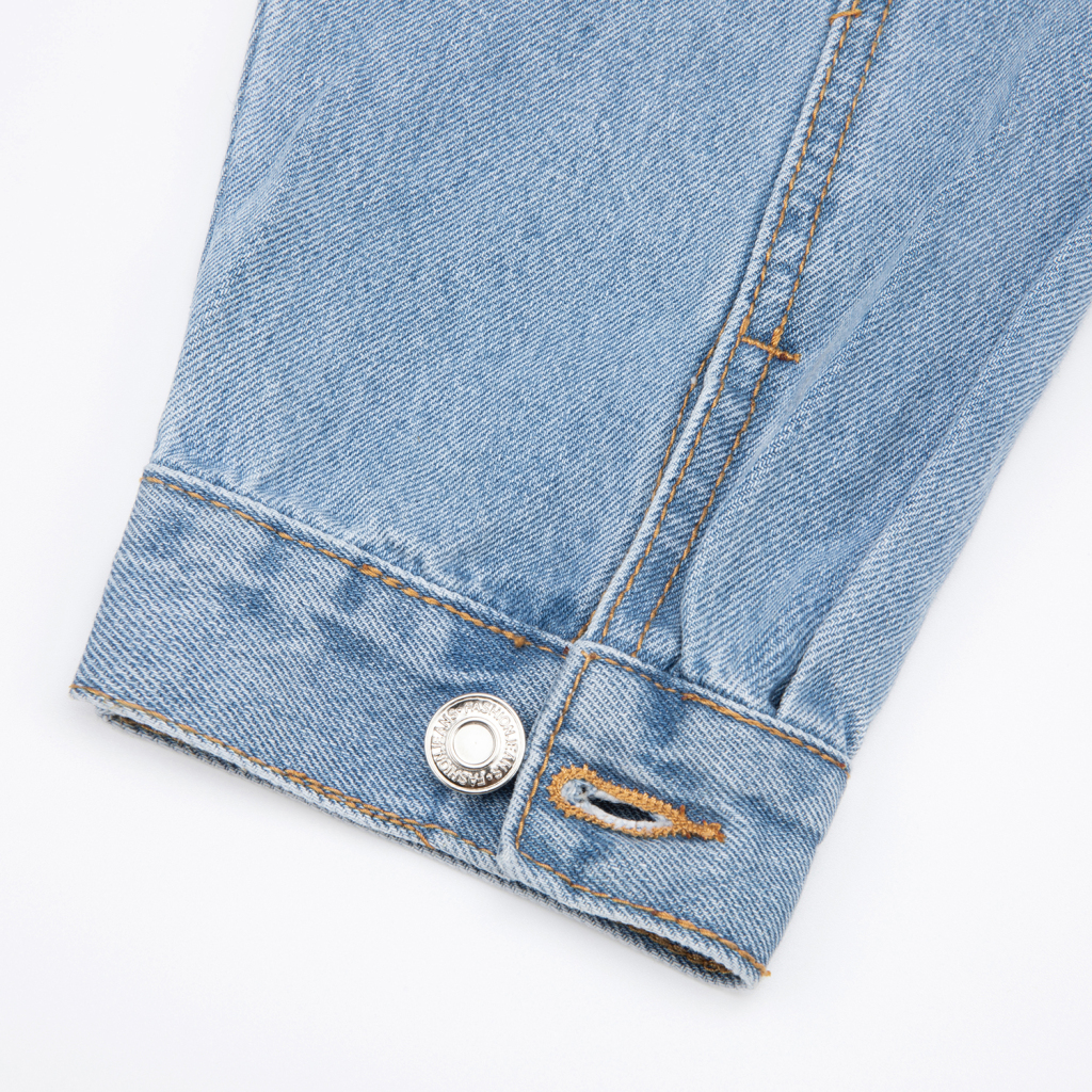 Custom Streetwear Women's Crop Raw Hem Denim Jacket - Print On Demand | HugePOD-8