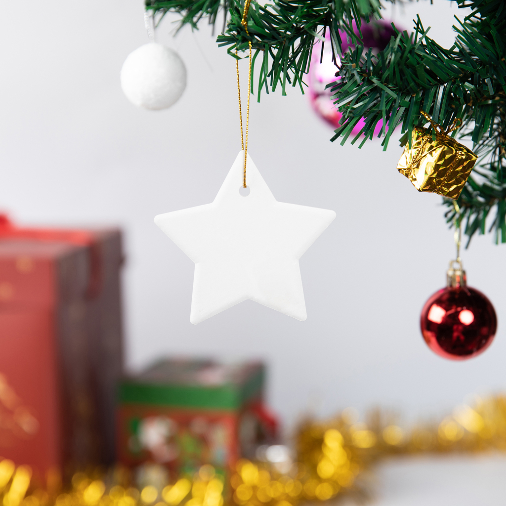 Custom Star Christmas Tree Ceramic Pendants | HugePOD-3