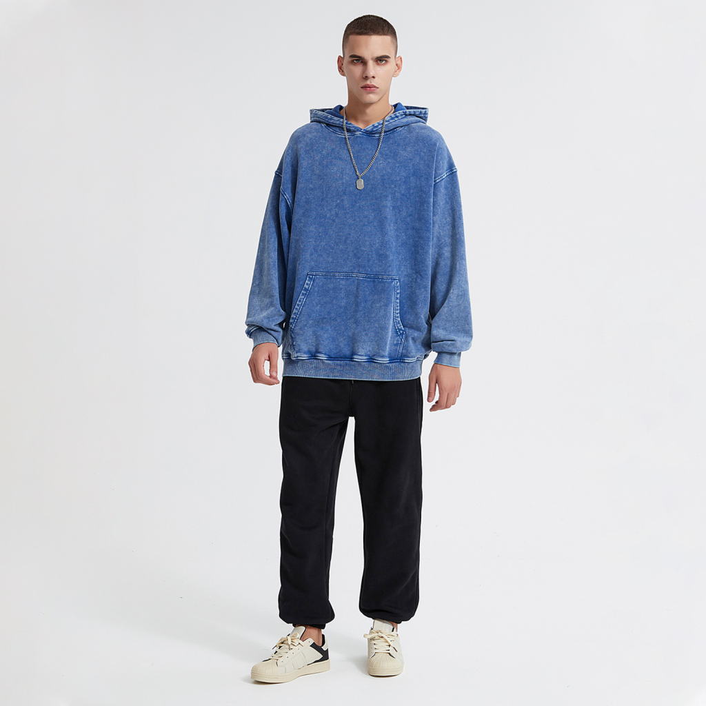 Oversized Snow Wash Hoodie - Print On Demand | HugePOD-8