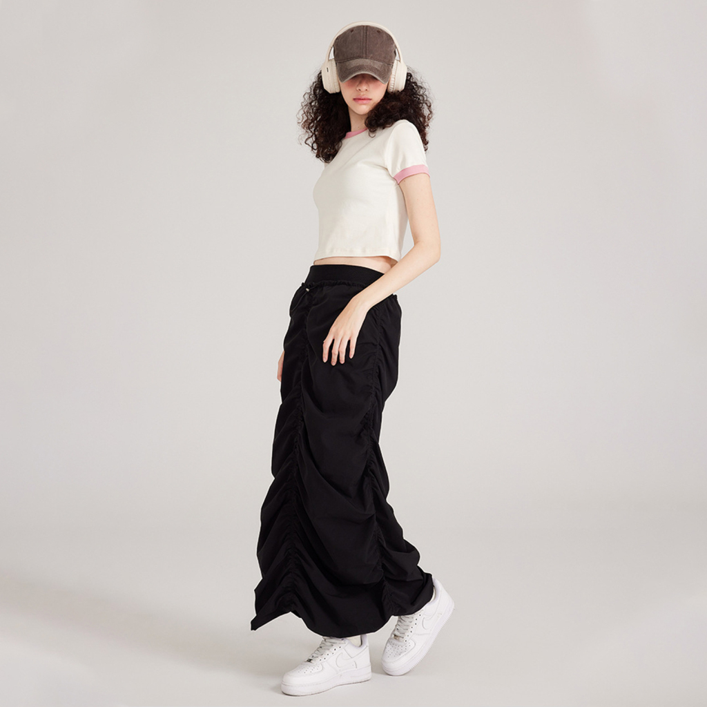 Streetwear Pleated Quick-drying Maxi Dress - Print On Demand-6