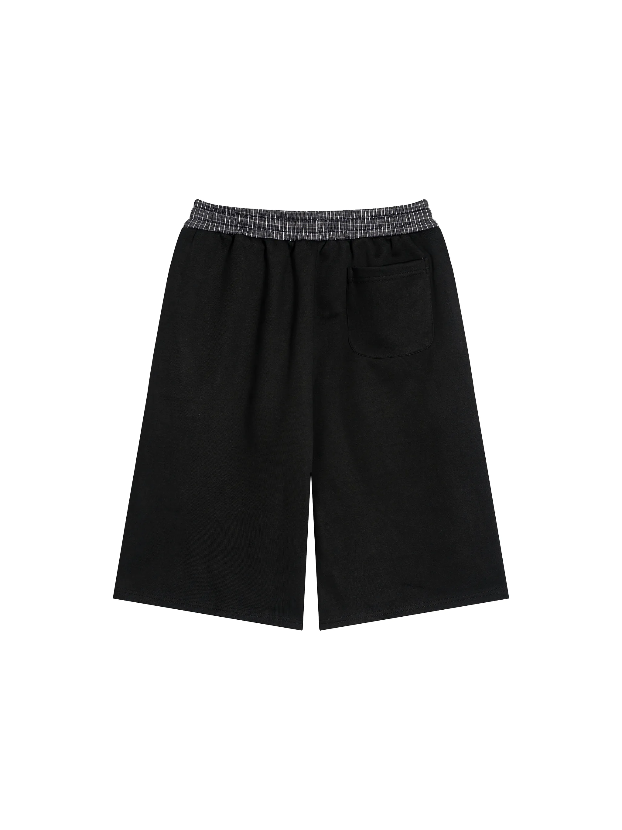 Unisex Plaid Waistband Shorts
