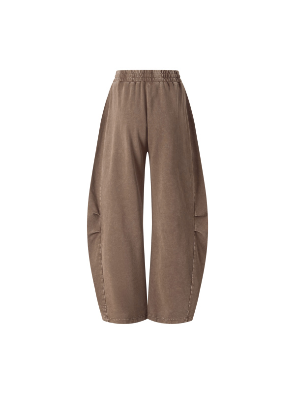 Unisex Mineral Wash Barrel Leg Pants