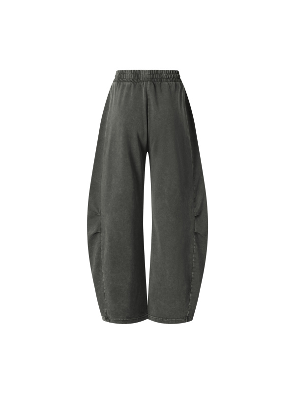 Unisex Mineral Wash Barrel Leg Pants