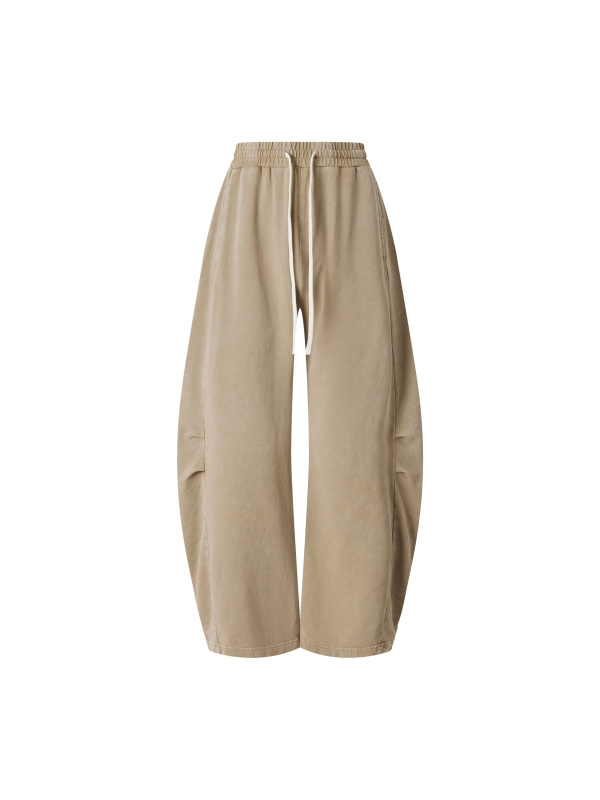 Unisex Mineral Wash Barrel Leg Pants