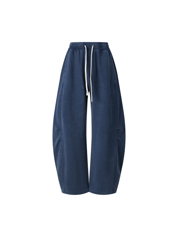 Unisex Mineral Wash Barrel Leg Pants
