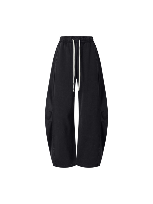 Unisex Mineral Wash Barrel Leg Pants