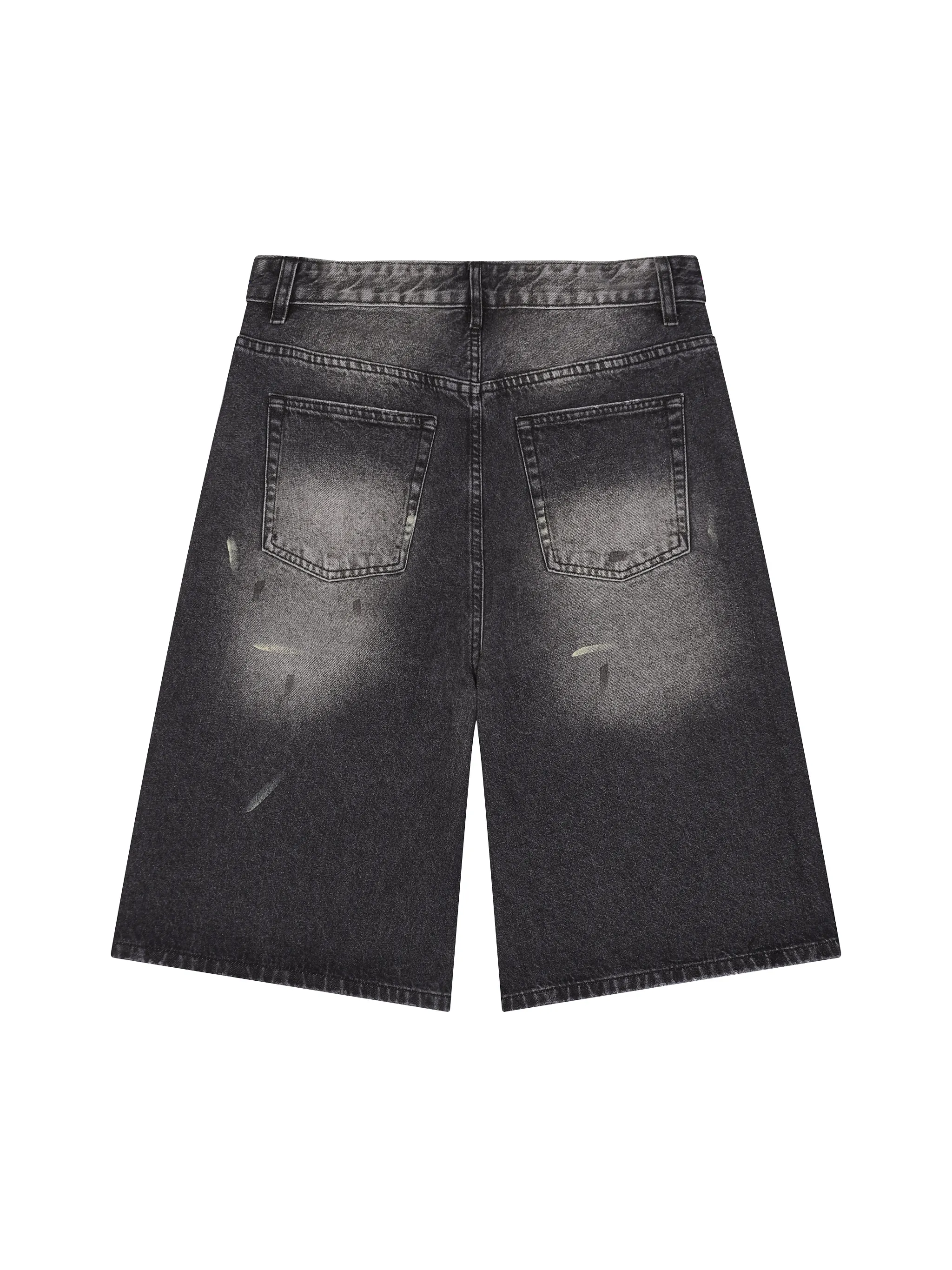 Men’s Vintage Wash Wide Leg Denim Shorts