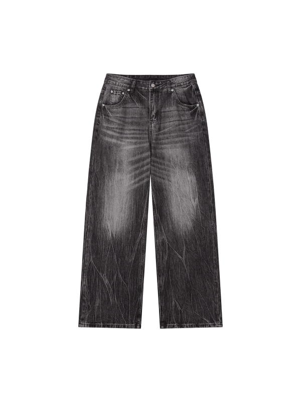 Men’s Vintage Wash Wide Leg Jeans
