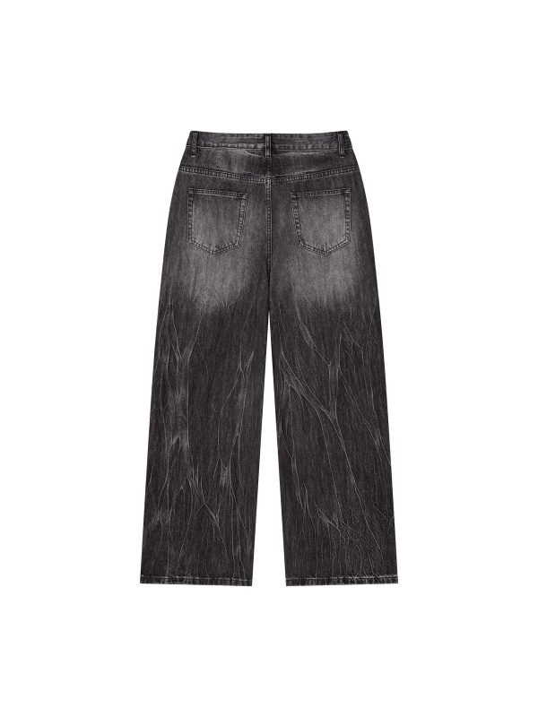 Men’s Vintage Wash Wide Leg Jeans