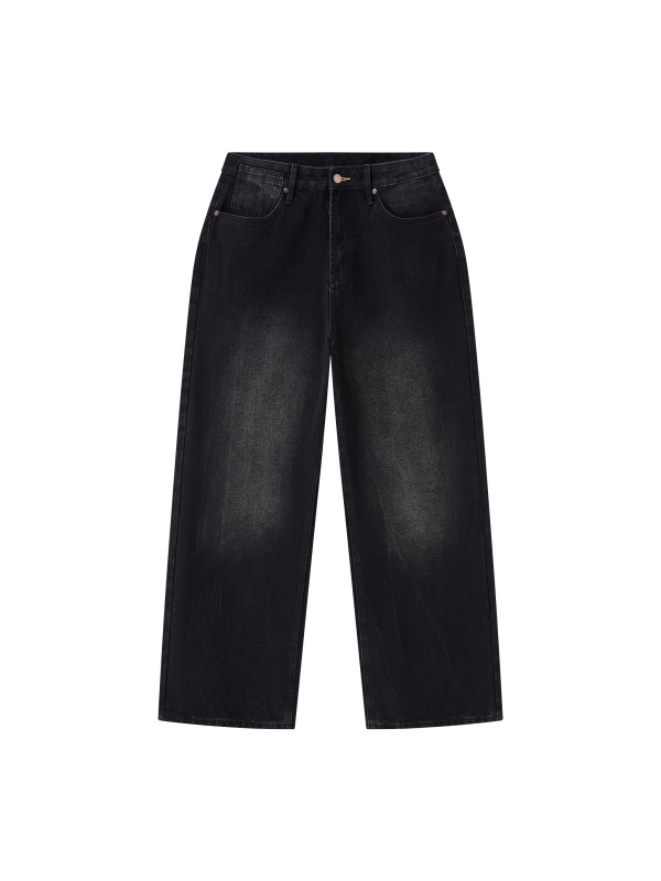 Men's Vintage Wash Wide Leg Jeans