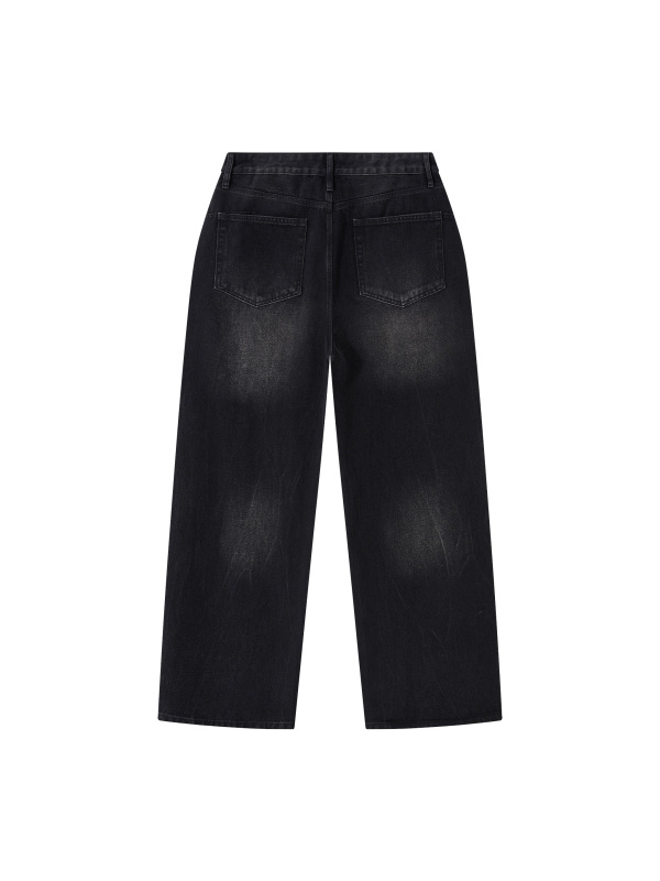 Men's Vintage Wash Wide Leg Jeans