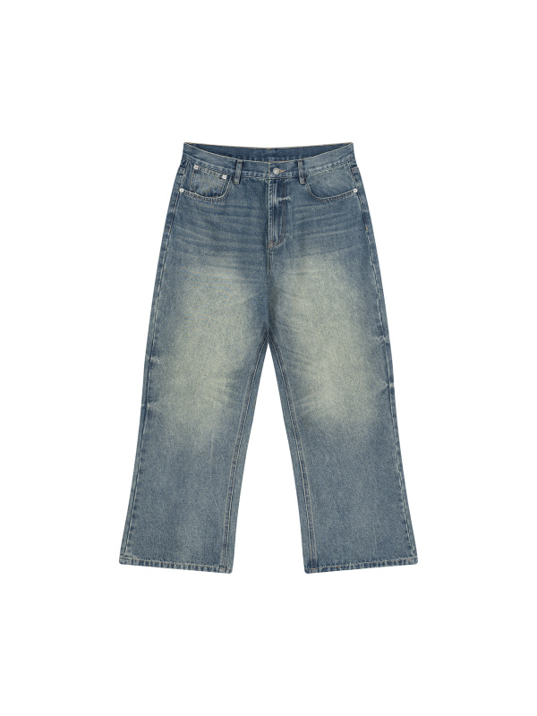 Men’s Vintage Wash Wide Leg Jeans