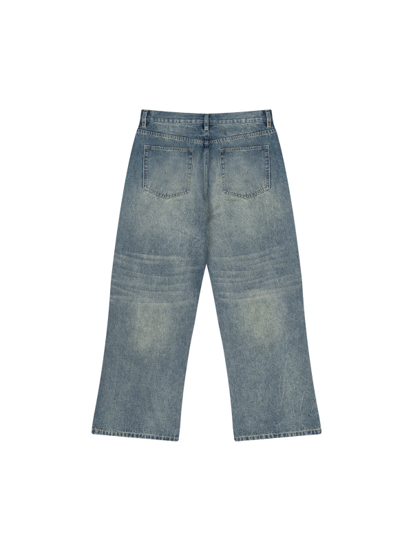 Men’s Vintage Wash Wide Leg Jeans