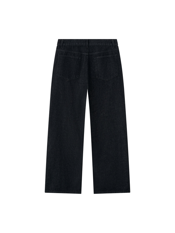 Men's Vintage Wash Wide Leg Denim Jeans
