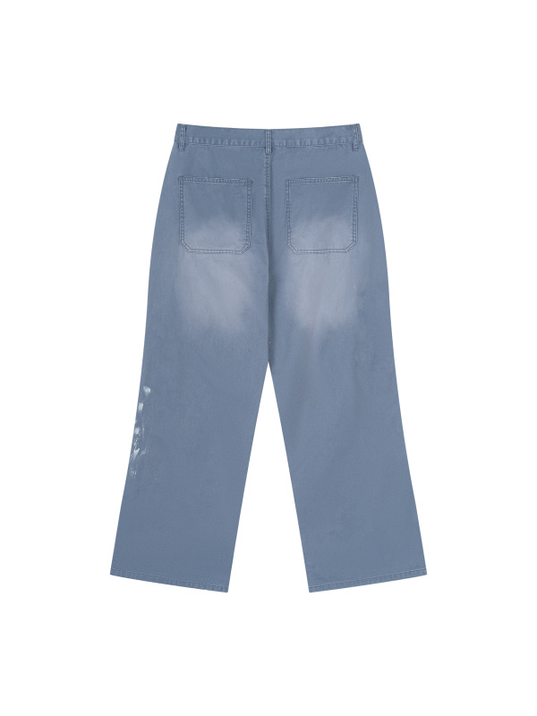 Men's Vintage Wash Splatter Denim Jeans